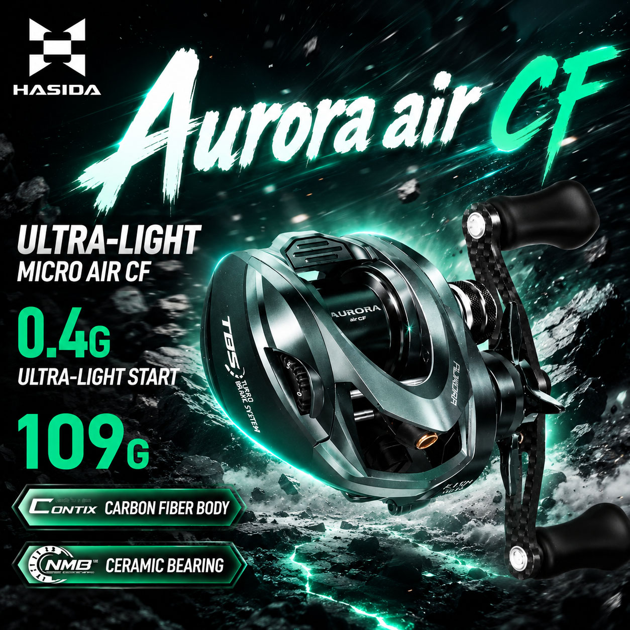 Daiwa Reel Bg - HASIDA Aurora AirCF Carbon BFS Kołowrotek